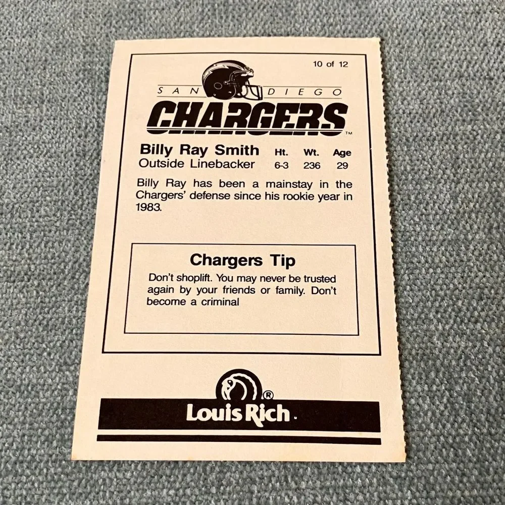 Chargers NFL Football Trading Card Football Card